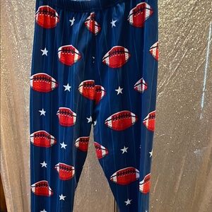 Kids Football Print Pajama Pants - Blue and Red